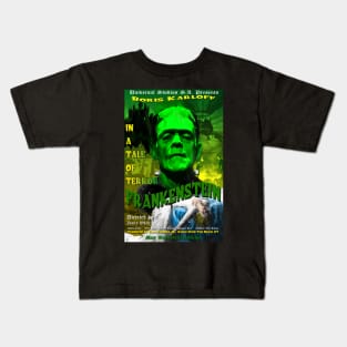 Frankenstein Faux Retro Movie Poster Kids T-Shirt